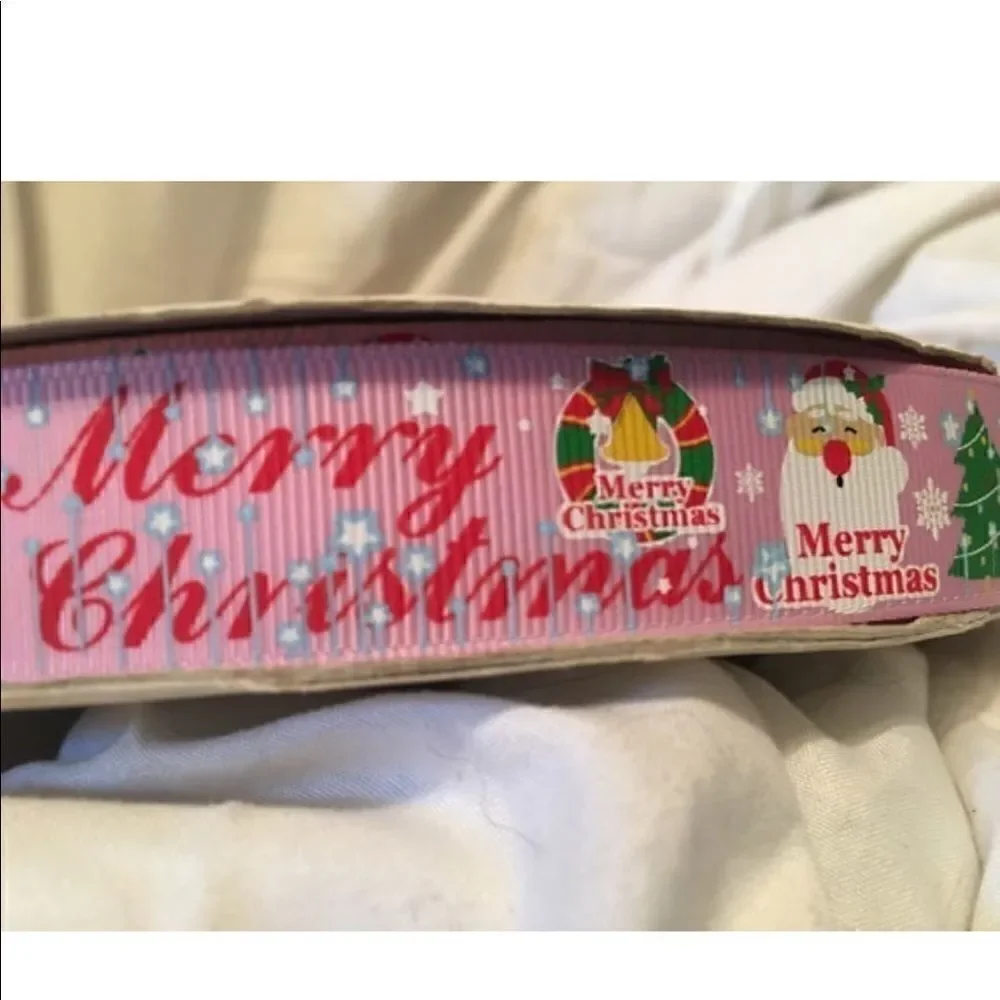 7/8'' grosgrain Ribbon NEW 5 yards Merry Christmas